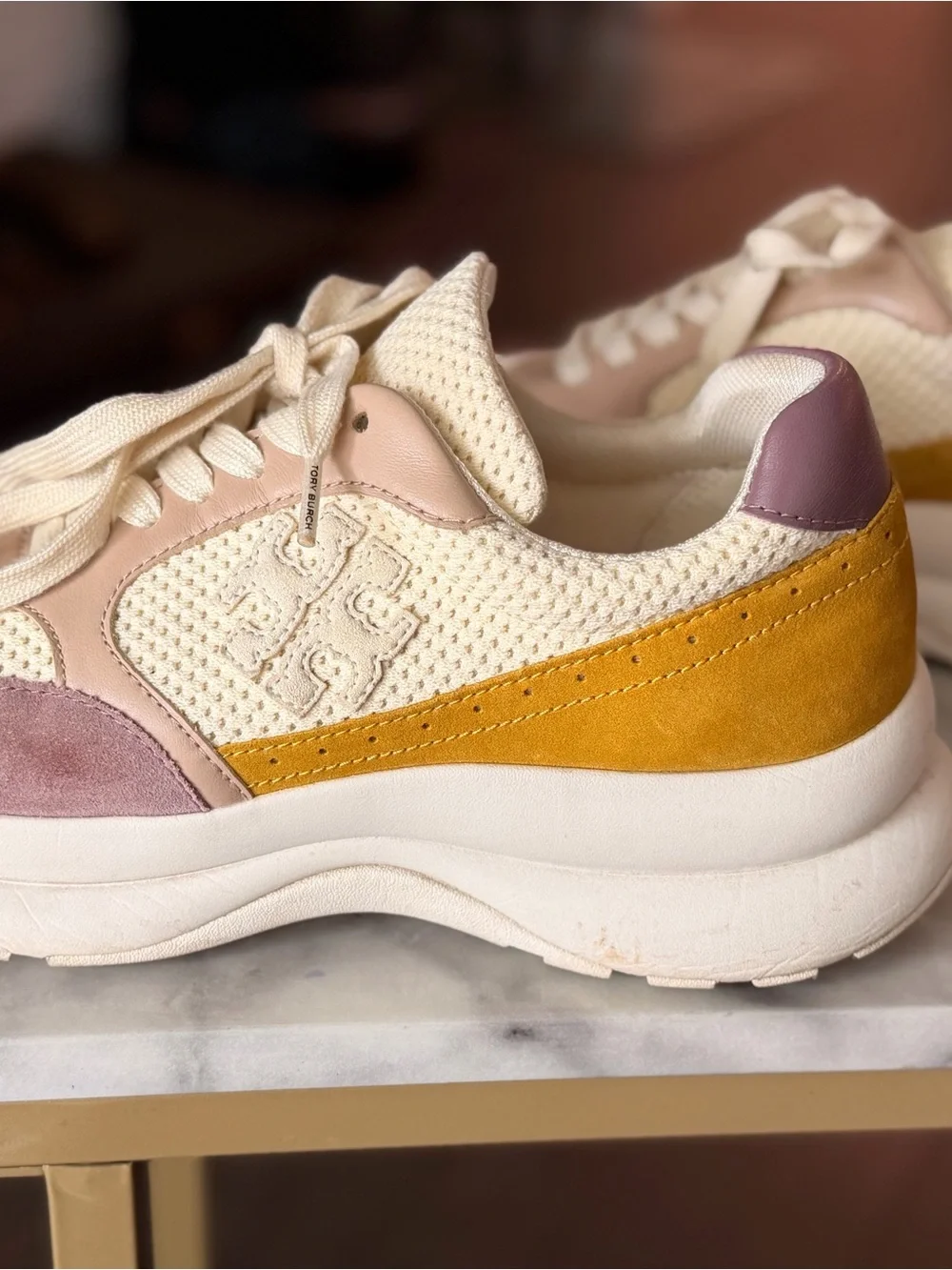 Tory Burch Women's Cream Multicolor Casual Sneakers